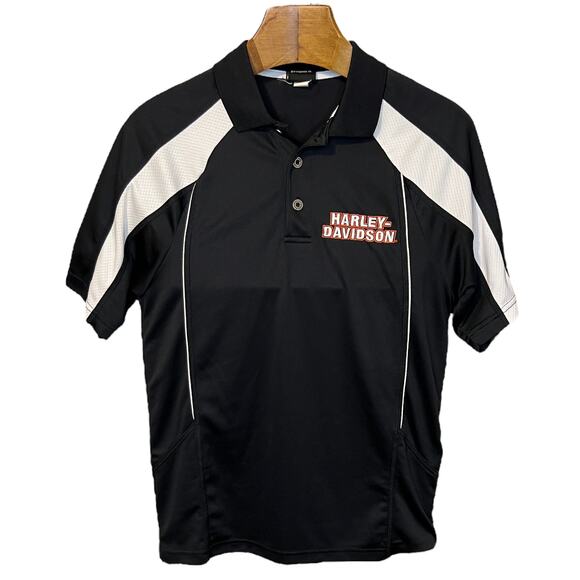 Caliente HARLEY DAVIDSON POLO San Antonio Caliente Texas Black Medium VF Image - Picture 1 of 6